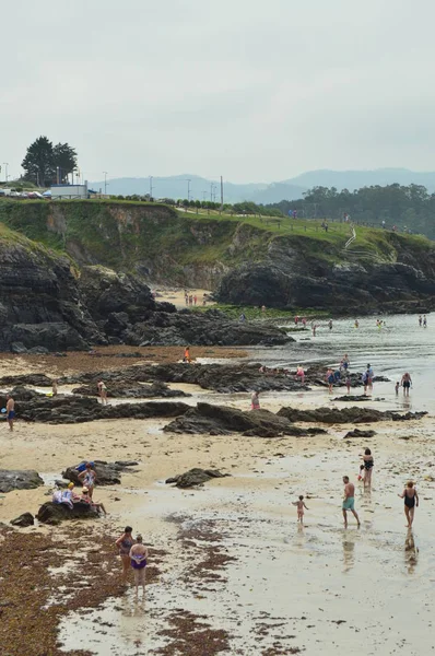 Majestueuse Large Longue Plage Tapia Casariego Nature Voyage Loisirs Août — Photo