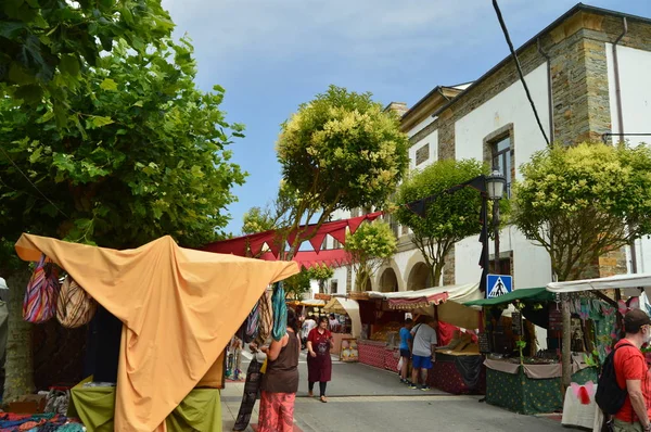 Stalls Medieval Market Fair Tapia Casariego Natureza Viagens Recreação Agosto — Fotografia de Stock