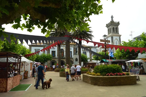 Puestos Feria Del Mercado Medieval Tapia Casariego Naturaleza Viajes Recreación — Foto de Stock