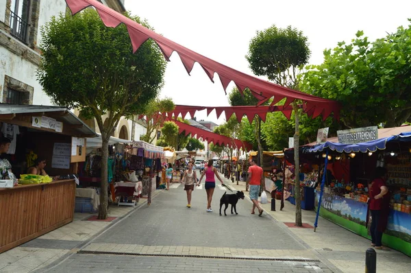 Puestos Feria Del Mercado Medieval Tapia Casariego Naturaleza Viajes Recreación — Foto de Stock