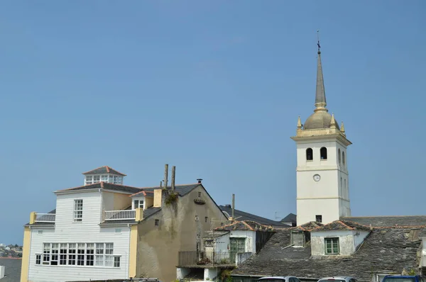 Bell Tower Santiago Apostol Church Houses Very Old Roofs Practically — Stock Photo, Image
