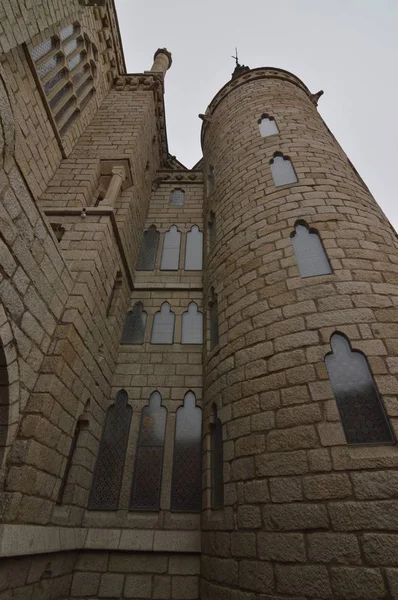 Tours Extérieures Avec Verre Teinté Précieux Palais Épiscopal Astorga Architecture — Photo