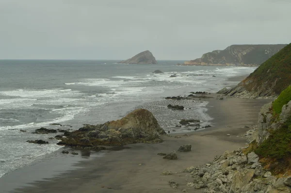 Красивою Скеля Центрі Лос Quebrantos Пляж Чорний День Липня 2015 — стокове фото