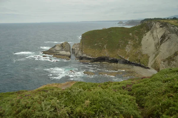 Mooi Omgeven Door Kliffen Zwart Vallina Zandstrand Een Dag Regen — Stockfoto