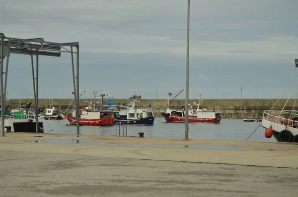 Porto Pesca Cudillero Com Seus Barcos Atracados Cudillero Julho 2015 — Fotografia de Stock