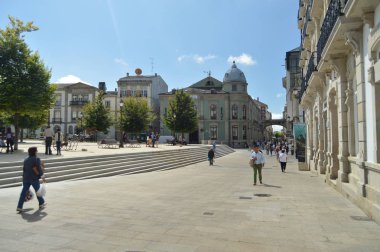 Güzel Main Square üzerinde Lugo Belediye Binası yer alır. Seyahat, mimari, tatil. 3 Ağustos 2015. Lugo Galicia İspanya.