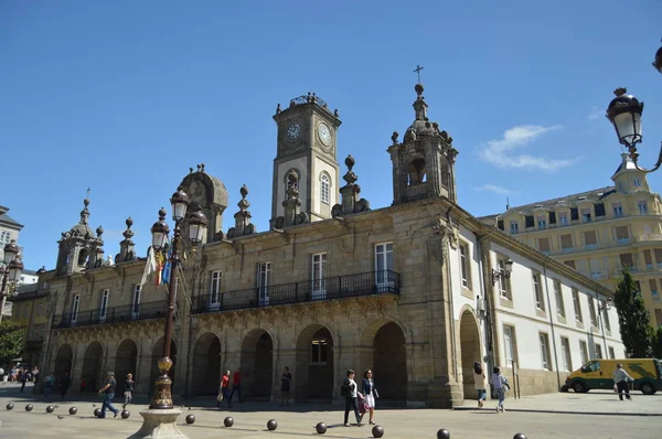 City Hall Lugo ana kare binada. Seyahat, mimari, tatil. 3 Ağustos 2015. Lugo Galicia İspanya.