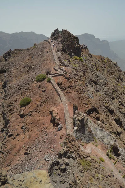 Yolun en yüksek noktası Caldera De Taburiente Milli Parkı. Seyahat, Doğa, tatil, Geology.11 Temmuz 2015. Isla De La Palma Kanarya Adaları İspanya.