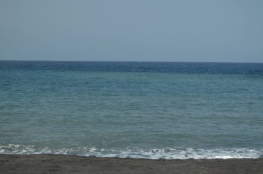 Güzel siyah kum Beach'te Tazacorte. Seyahat, Doğa, Vacation.11 Temmuz 2015. Tazacorte Adası De La Palma Kanarya Adaları İspanya.