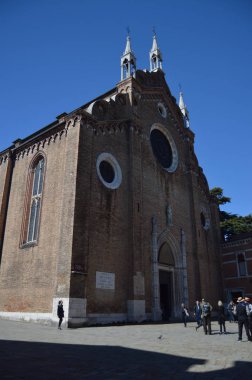 Bucak Santa Maria Maria Gloriosa Del Frari Venedik. Seyahat, tatil, mimari. 27 Mart 2015. Venedik, bölge Veneto, İtalya.