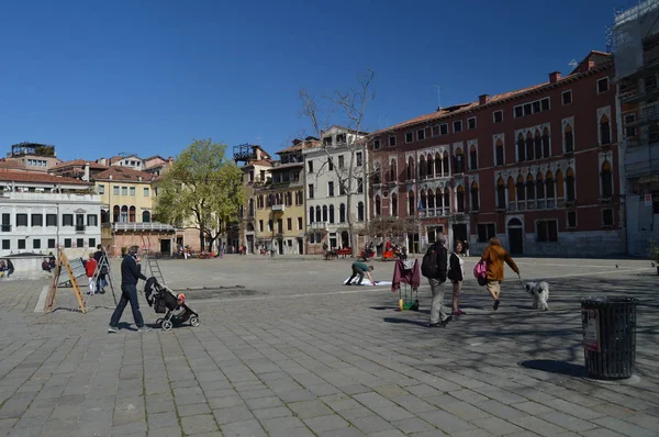 Όμορφη Πλατεία Campo San Polo Στη Βενετία Ταξίδια Διακοπές Αρχιτεκτονική — Φωτογραφία Αρχείου
