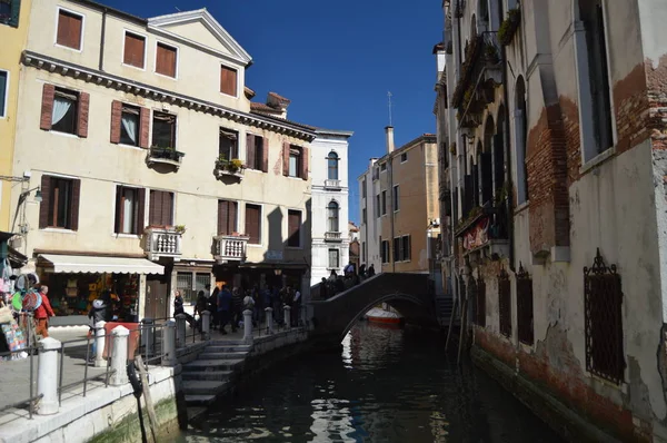 Most Rzeka Tera Maddalena Wenecji Podróż Wakacje Architektura Marzec 2015 — Zdjęcie stockowe