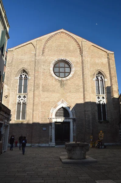 Hauptfassade Der Kirche San Giovanni Bragora Venedig Reisen Urlaub Architektur — Stockfoto