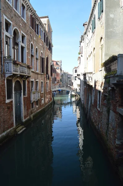 Fondamenta Folzi Narrow Canals Venice Travel Holidays Architecture March 2015 — Stock Photo, Image
