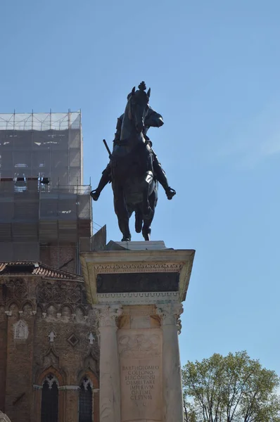 Estatua Bartolomeo Colleoni Campo Santi Giovanni Paolo Venecia Viajes Vacaciones — Foto de Stock