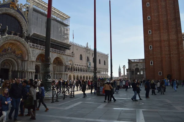 雄伟广场圣马可在威尼斯 2015年3月29日 威尼斯 威尼托地区 意大利 — 图库照片