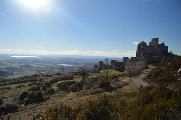 Римский Замок Loarre Sunset Dating 11Th Century Built King Sancho — стоковое фото