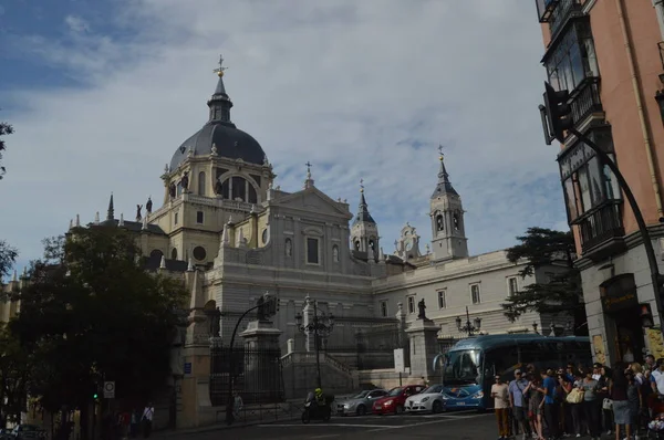 Fachada Principal Catedral Almudena Estilo Medieval Dated Sixteenth Century Arquitetura — Fotografia de Stock