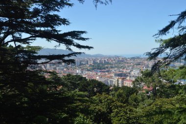 El Monte del Castro 'Dan Vigo şehri manzarası. Doğa, mimari, tarih, seyahat. 16 Ağustos 2014. Vigo, Pontevedra, Galicia, Ispanya.