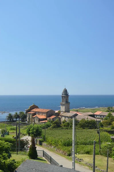 Mosteiro Santa Maria Oia Com Vista Para Oceano Atlântico Natureza — Fotografia de Stock