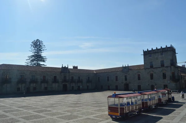 Cambados'taki Ferinanes Meydanı'ndaki Ferinanes Sarayı. Doğa, Mimarlık, Tarih, Seyahat. 18 Ağustos 2014. Vigo, Cambados, Galiçya, İspanya.