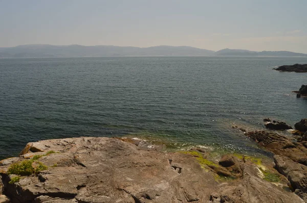 Splendida Vista Sulla Baia Sanjenjo Natura Architettura Storia Agosto 2014 — Foto Stock