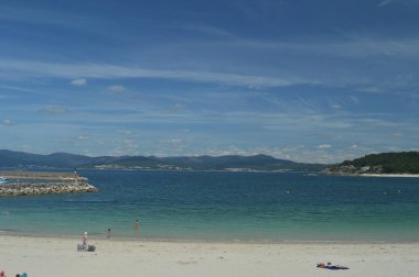 Puerto Del Son güzel Cruceiro Beach. Doğa, Mimarlık, Tarih, Sokak Fotoğrafçılığı. 19 Ağustos 2014. Porto Do Son, La Coruna, Galiçya, İspanya.