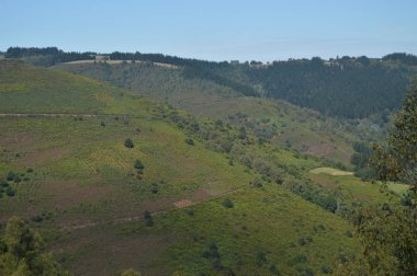 Rebedul'da Asturias ile Galiçya Dağları'nın Muhteşem Manzaraları. Doğa, Mimarlık, Tarih, Sokak Fotoğrafçılığı. 24 Ağustos 2014. Rebedul, Lugo, Galiçya, İspanya.