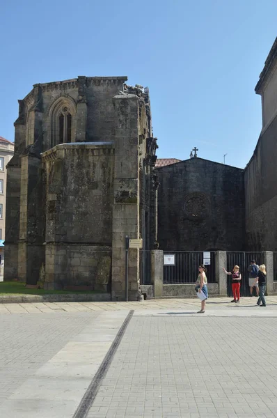 Schöne Gotische Ruinen Der Kirche Santo Domingo Pontevedra Natur Architektur — Stockfoto