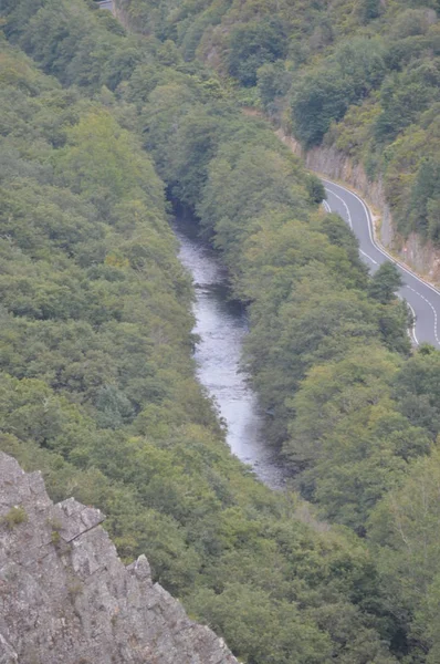 Belle Vue Aérienne Sur Rivière Suarna Alors Elle Traverse Les — Photo