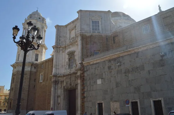 Fachada Lateral Catedral Santa Cruz Cádiz Citas Estilo Barroco Del — Foto de Stock