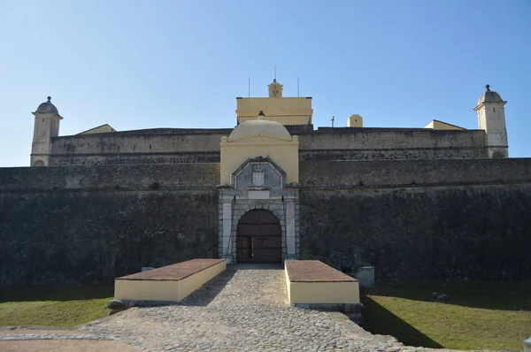 Ściana Wejście Fortu Matki Bożej Łaski Elvas Natura Architektura Historia — Zdjęcie stockowe