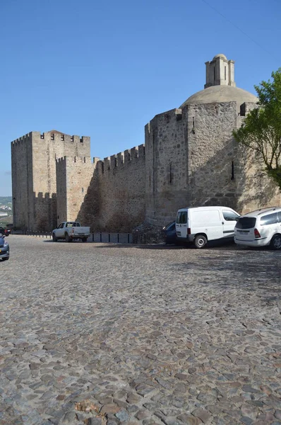 Seitenfassade Der Mittelalterlichen Burg Elvas Natur Architektur Geschichte Straßenfotografie April — Stockfoto