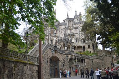 Entrance Quinta De La Regaleira Historical Center UNESCO Heritage Built By Carvalho Monteiro In The Seventeenth Century Of Roman, Gothic, Renaissance And Manuelina In Sintra. Nature, architecture, history, street photography. April 13, 2014. Sintra,  clipart