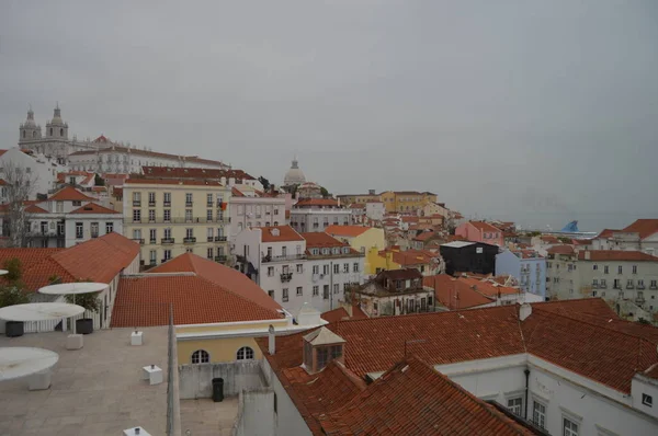 Vistas Incríveis Centro Histórico Cidade Porto Comercial Lisboa Natureza Arquitetura — Fotografia de Stock