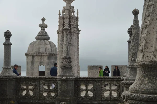 Vignet Tower Belem Tower Emblematic Medieval Defensive Tower Belem Lisbon — Foto de Stock
