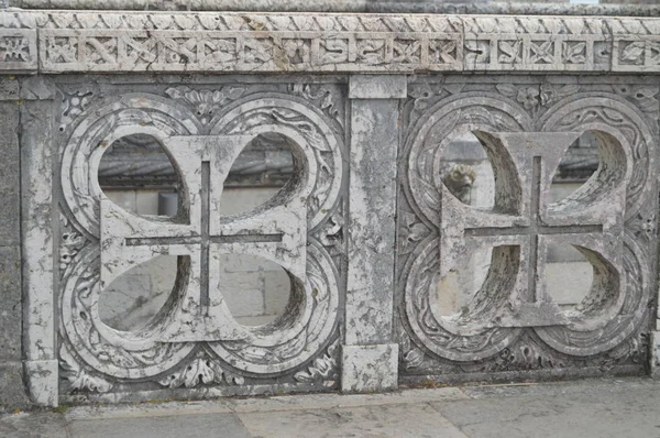 Mozaika Vnitřním Zábradlí Belemské Věži Emblematická Středověká Obranná Věž Belem — Stock fotografie
