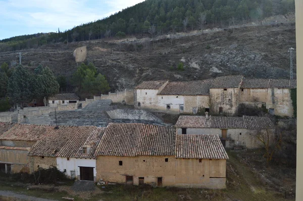 Prosince 2013 Malebné Domy Obklopující Drahocenný Bulkruh Rubielos Mora Teruel — Stock fotografie