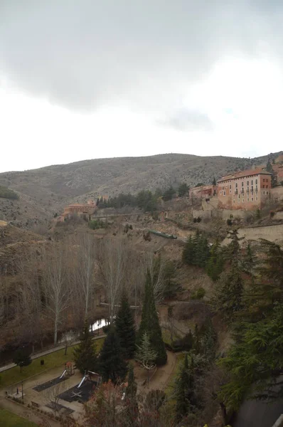 Aralık 2013 Albarracin Teruel Aragon Spanya Sierra Villa Albarracin Görünümü — Stok fotoğraf