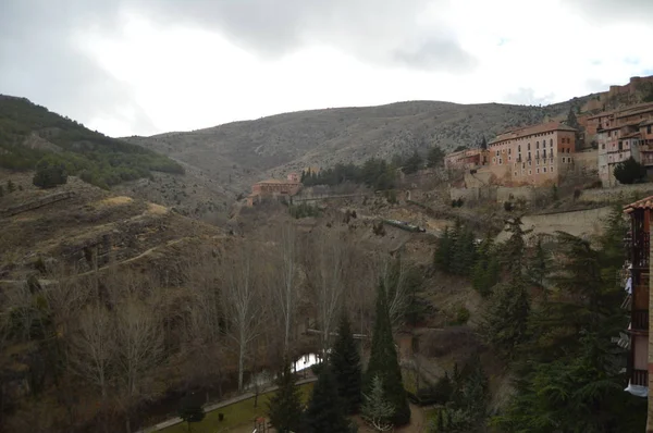 Décembre 2013 Albarracin Teruel Aragon Espagne Vue Sur Sierra Villa — Photo