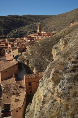 28 Aralık 2013. Albarracin, Teruel, Aragon, İspanya. Albarracin Köyü Görünümü Alcazar'dan. Tarih, Seyahat, Doğa, Manzara, Tatil, Mimarlık.