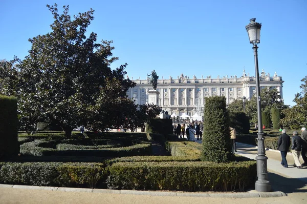 Madrid Plaza Oriente Bahçelerinde Felipe Anıtı Aralık 2013 Madrid Spanya — Stok fotoğraf