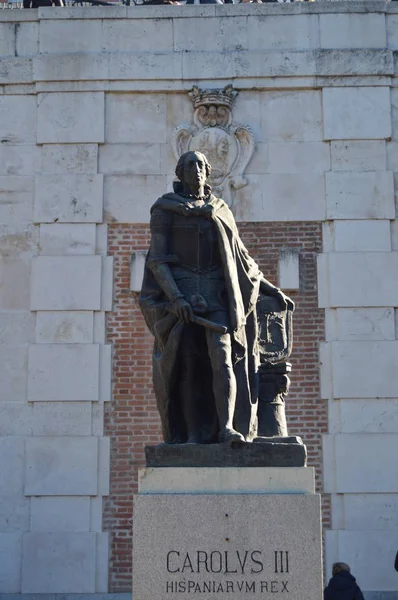 Statue Gewidmet Carlos Iii Auf Dem Oriente Platz Madrid Dezember — Stockfoto