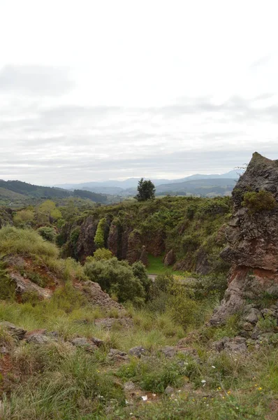 Magnifique Site Géologique Minéral Dans Parc Naturel Cabarceno Ancienne Mine — Photo