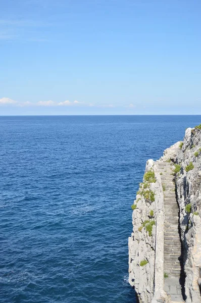 Viejas Escaleras Piedra Que Dan Acceso Faro Del Castillo Santa — Foto de Stock