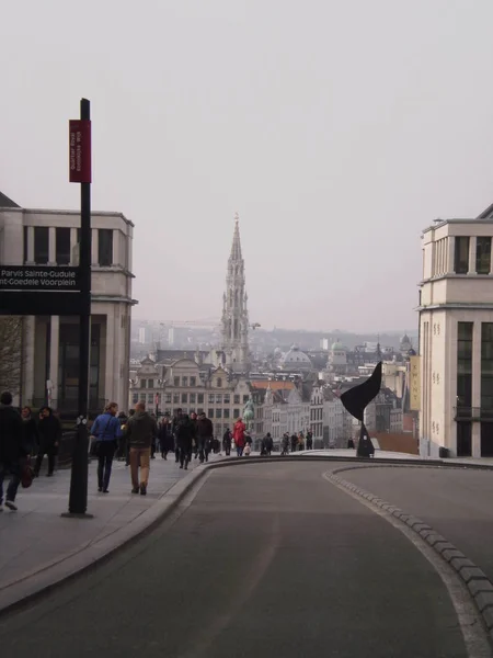 Nádherný Výhled Staré Město Horního Čtvrtletí Bruselu Března 2013 Brusel — Stock fotografie