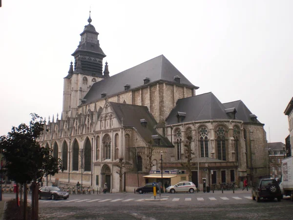Façade Latérale Église Notre Dame Chapelle Dans Des Parcs Bruxelles — Photo
