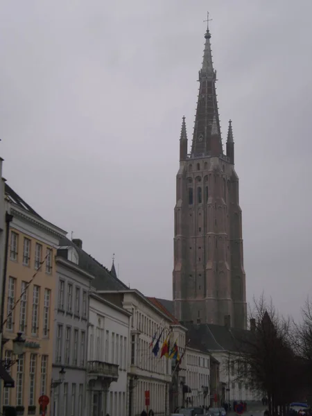 브뤼헤에서 세기에 지어진 엘살바도르 대성당의 2013년 23일 브뤼헤 웨스트 플랑드르 — 스톡 사진