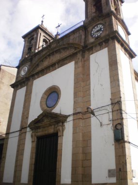 Ferrol San Julian Co-Katedrali Ana Cephe. Ağustos 7, 2012. Ferrol La Coruna Galiçya, İspanya. Tatil Doğa Sokak Fotoğrafçılığı.