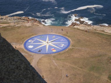 La Coruna Hercules Deniz Feneri Gelen Pusula Hava Fotoğrafı. Ağustos 7, 2012. La Coruna Galiçya, İspanya. Tatil Doğa Sokak Fotoğrafçılığı.  
